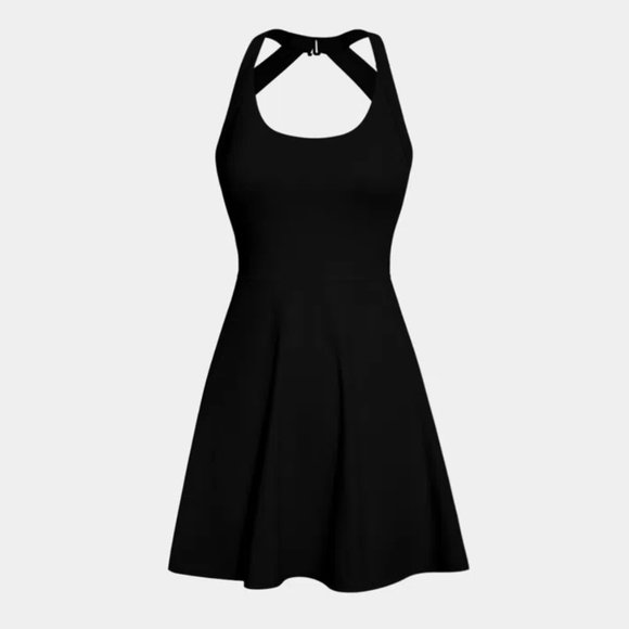 Halara Backless Cut Out Twisted Side Pocket 2-in-1 Mini Barre Ballet Dance Dress - Picture 6 of 7